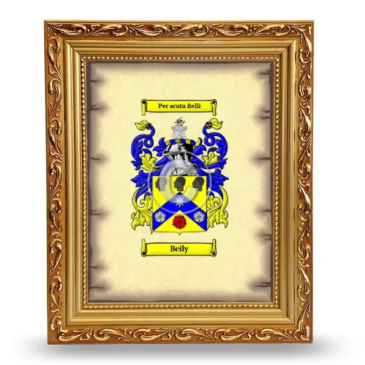 Beily Coat of Arms Framed - Gold