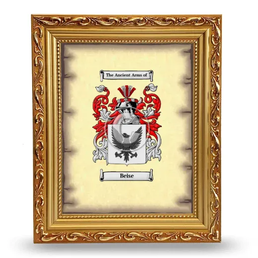Beise Coat of Arms Framed - Gold