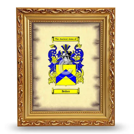 Beiter Coat of Arms Framed - Gold