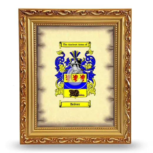 Beiver Coat of Arms Framed - Gold