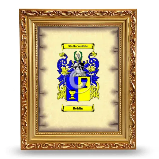Beldin Coat of Arms Framed - Gold