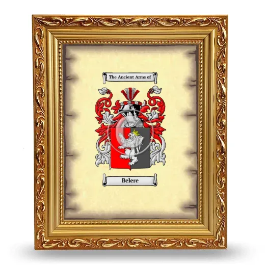 Belere Coat of Arms Framed - Gold