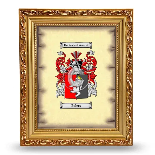 Belers Coat of Arms Framed - Gold