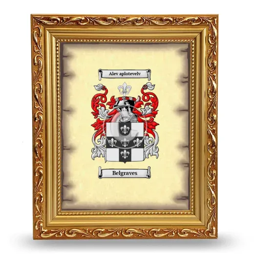 Belgraves Coat of Arms Framed - Gold