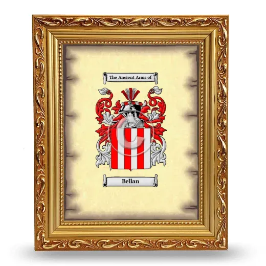 Bellan Coat of Arms Framed - Gold