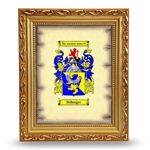 Bellanger Coat of Arms Framed - Gold
