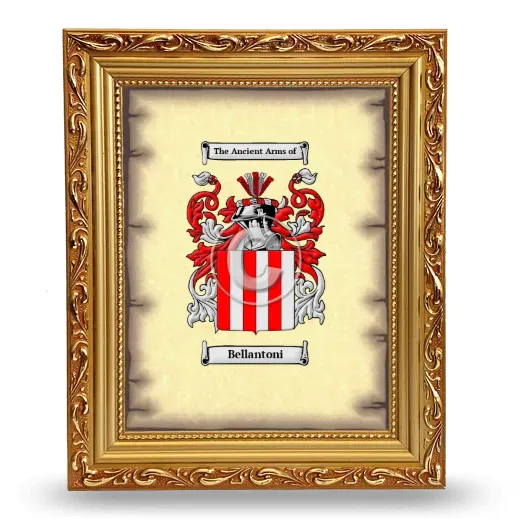Bellantoni Coat of Arms Framed - Gold