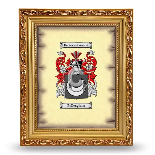 Bellesghan Coat of Arms Framed - Gold