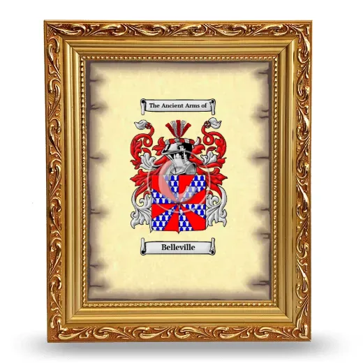 Belleville Coat of Arms Framed - Gold