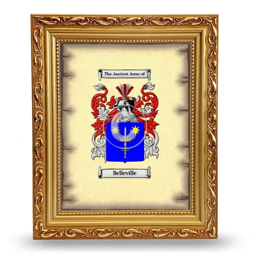 Belleville Coat of Arms Framed - Gold