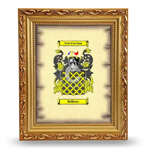 Bellews Coat of Arms Framed - Gold