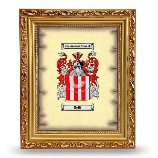Belli Coat of Arms Framed - Gold