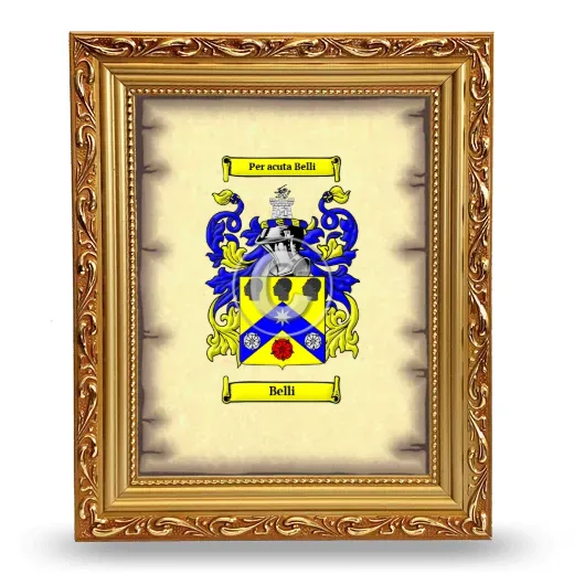 Belli Coat of Arms Framed - Gold