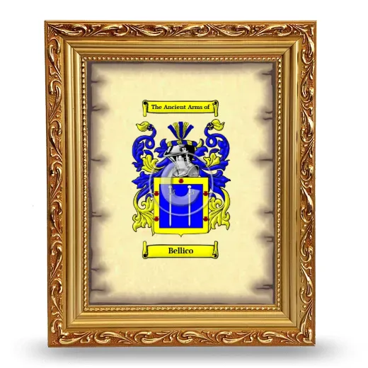 Bellico Coat of Arms Framed - Gold