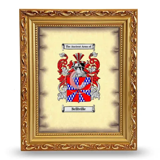 Belliville Coat of Arms Framed - Gold