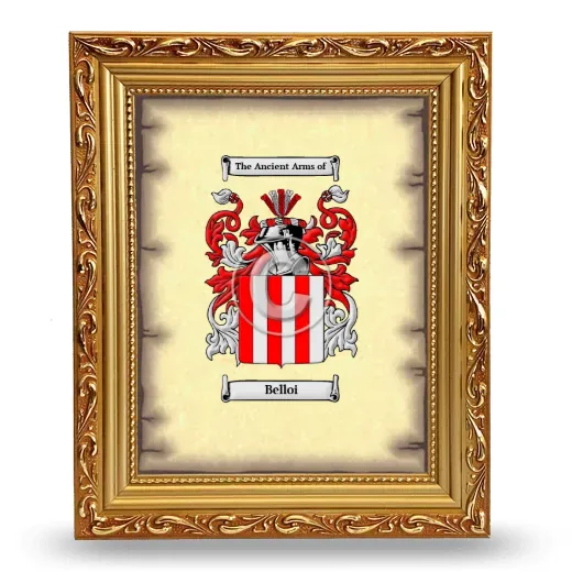 Belloi Coat of Arms Framed - Gold