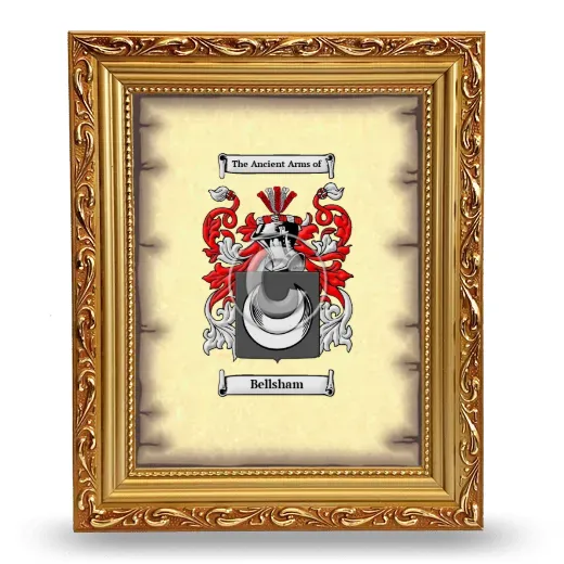 Bellsham Coat of Arms Framed - Gold