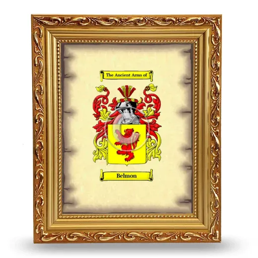 Belmon Coat of Arms Framed - Gold