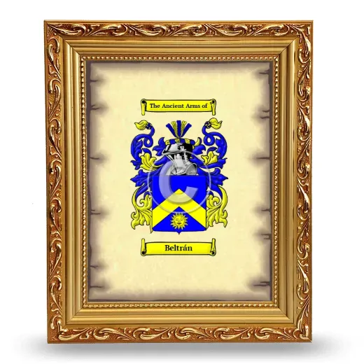 Beltrán Coat of Arms Framed - Gold