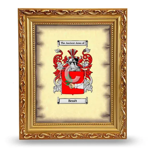 Benét Coat of Arms Framed - Gold