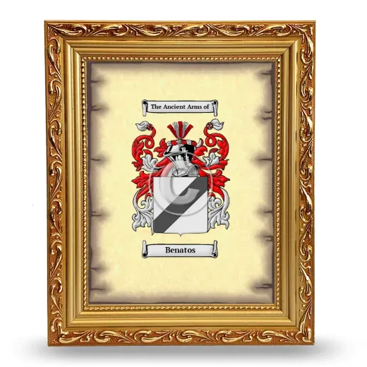 Benatos Coat of Arms Framed - Gold