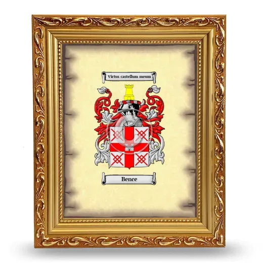 Bence Coat of Arms Framed - Gold