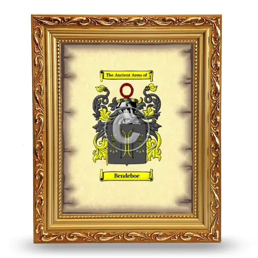 Bendeboe Coat of Arms Framed - Gold