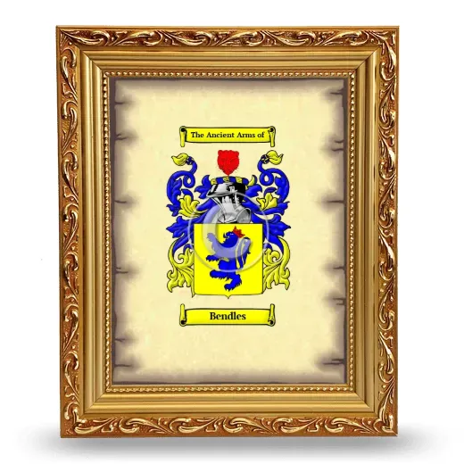Bendles Coat of Arms Framed - Gold