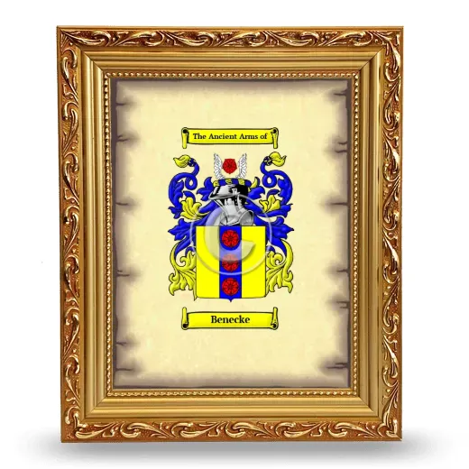 Benecke Coat of Arms Framed - Gold