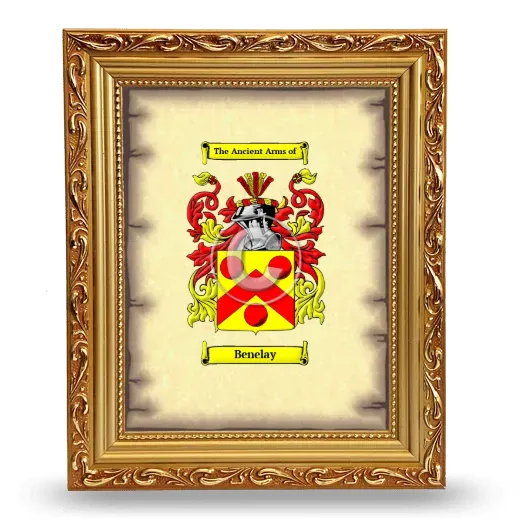 Benelay Coat of Arms Framed - Gold