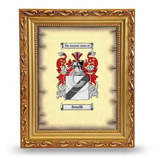Benelli Coat of Arms Framed - Gold