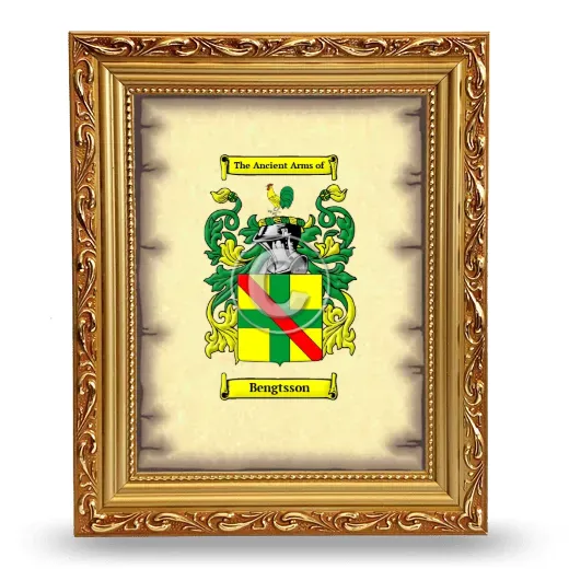 Bengtsson Coat of Arms Framed - Gold