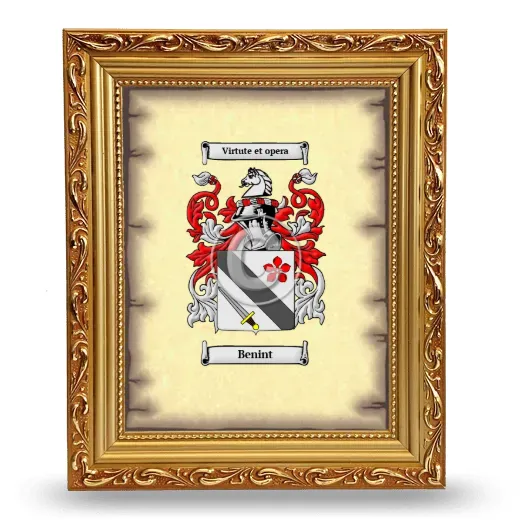 Benint Coat of Arms Framed - Gold