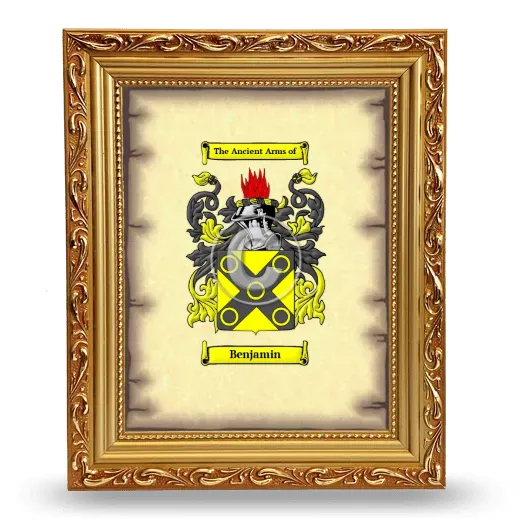 Benjamin Coat of Arms Framed - Gold