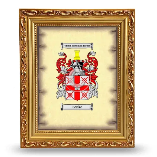 Benke Coat of Arms Framed - Gold