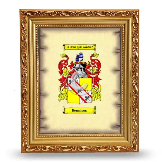 Bennison Coat of Arms Framed - Gold