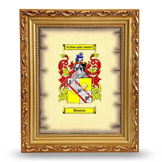 Bensen Coat of Arms Framed - Gold