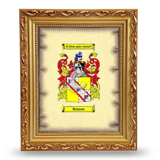 Benson Coat of Arms Framed - Gold