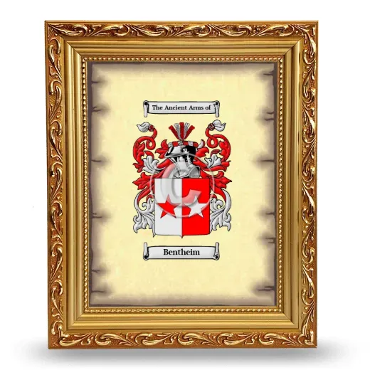 Bentheim Coat of Arms Framed - Gold