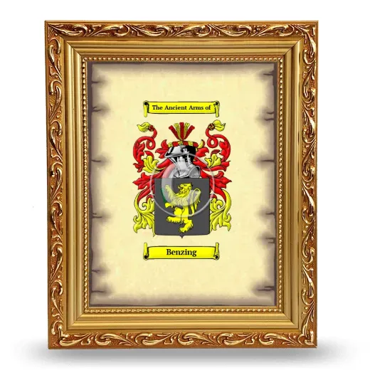 Benzing Coat of Arms Framed - Gold