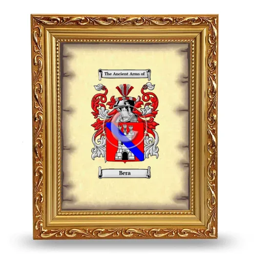 Bera Coat of Arms Framed - Gold
