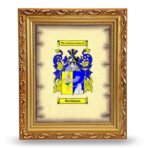 Berchman Coat of Arms Framed - Gold