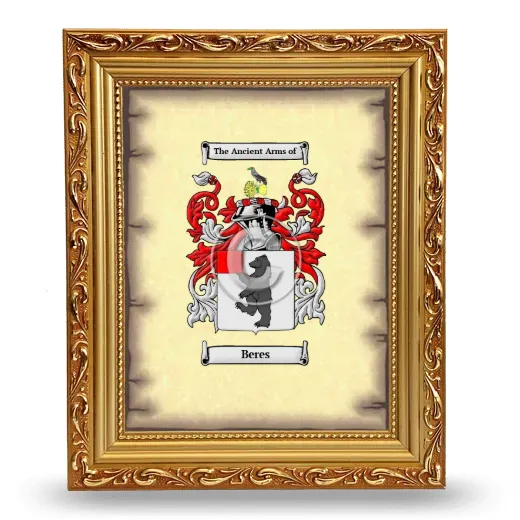 Beres Coat of Arms Framed - Gold