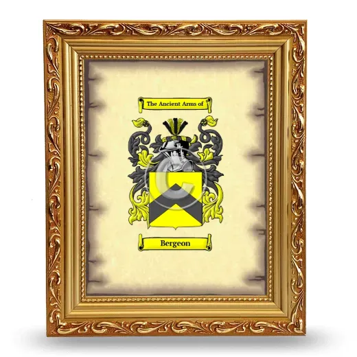 Bergeon Coat of Arms Framed - Gold