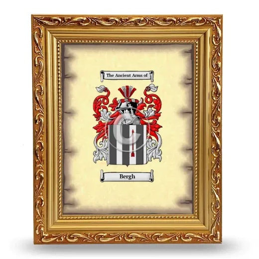 Bergh Coat of Arms Framed - Gold