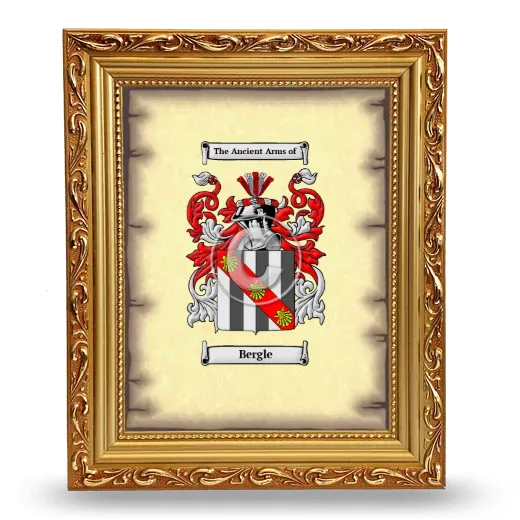 Bergle Coat of Arms Framed - Gold