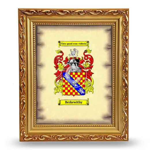 Berkewithy Coat of Arms Framed - Gold
