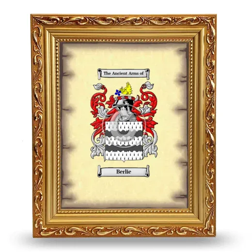Berlie Coat of Arms Framed - Gold