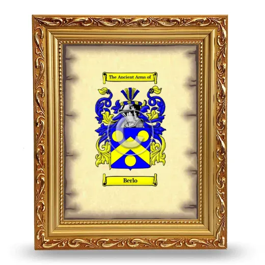 Berlo Coat of Arms Framed - Gold