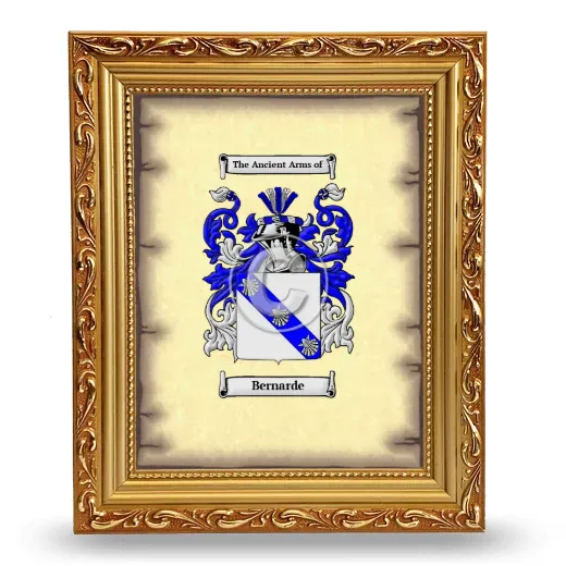 Bernarde Coat of Arms Framed - Gold